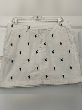 Polo by Ralph Lauren White Shorts with Navy Embroidered Pony Motif
